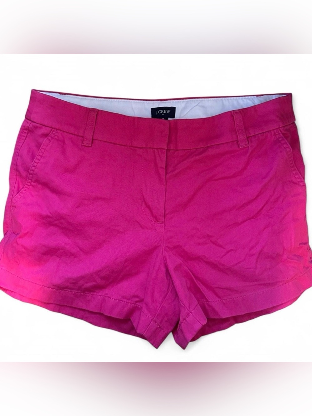 J. Crew Hot Pink Cotton Chino Bermuda Shorts size 8 - Picture 3 of 7